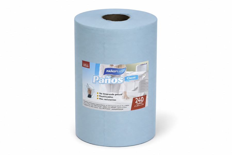 PañoPlus Classic – Rollo Celeste 2 kg / 240 Paños