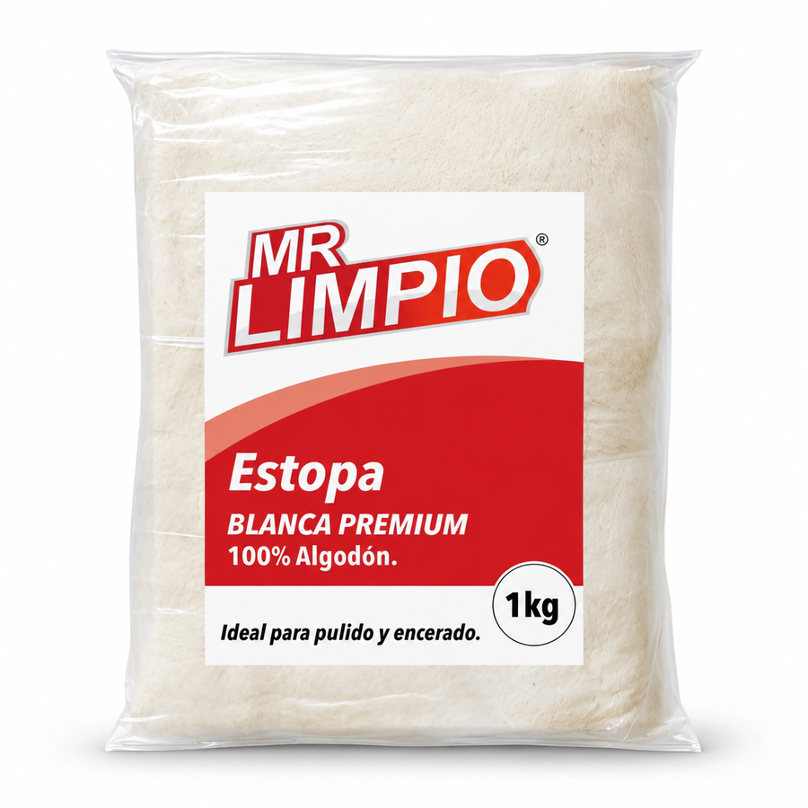 Mr. Limpio Estopa Blanca 100% Algodón – Paquete 1 kg