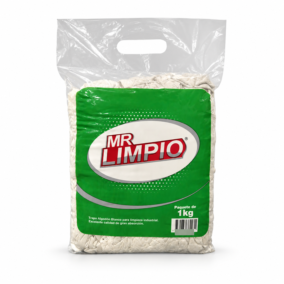 Mr. Limpio Trapo de Algodón Blanco Lavado – Paquete 1 kg