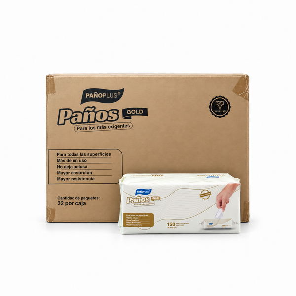 PañoPlus Gold – Caja x32 Packs de 150 Paños
