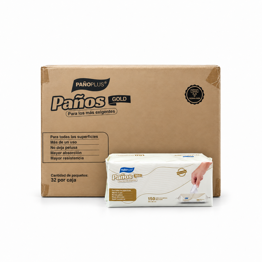 PañoPlus Gold – Caja x32 Packs de 150 Paños