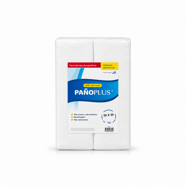 PañoPlus Classic Multiuso Blanco – Paquete 1 kg / 20 × 30 cm