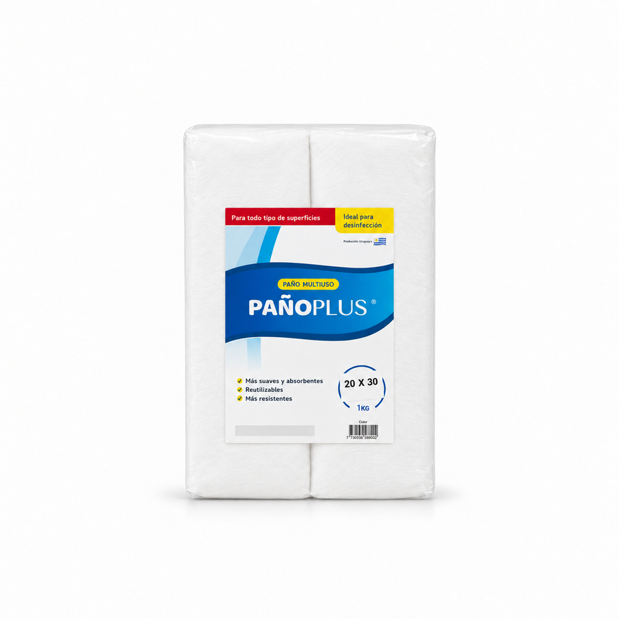 PañoPlus Classic Multiuso Blanco – Paquete 1 kg / 20 × 30 cm