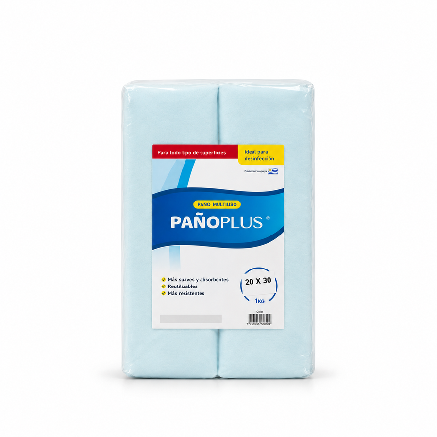 PañoPlus Classic Multiuso Celeste – Paquete 1 kg / 20 × 30 cm