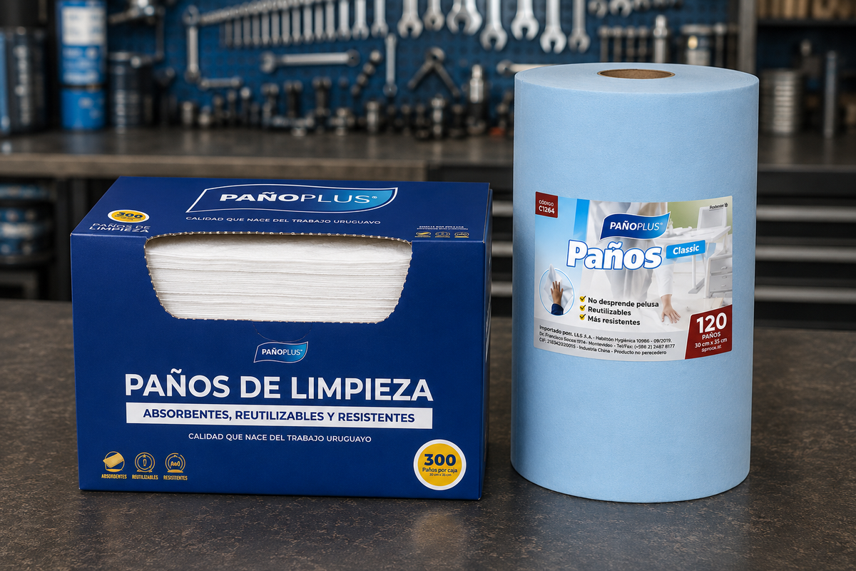 Pack Limpieza PañoPlus – 2 Rollos Classic + 1 Pack Gold + 1 Multiuso